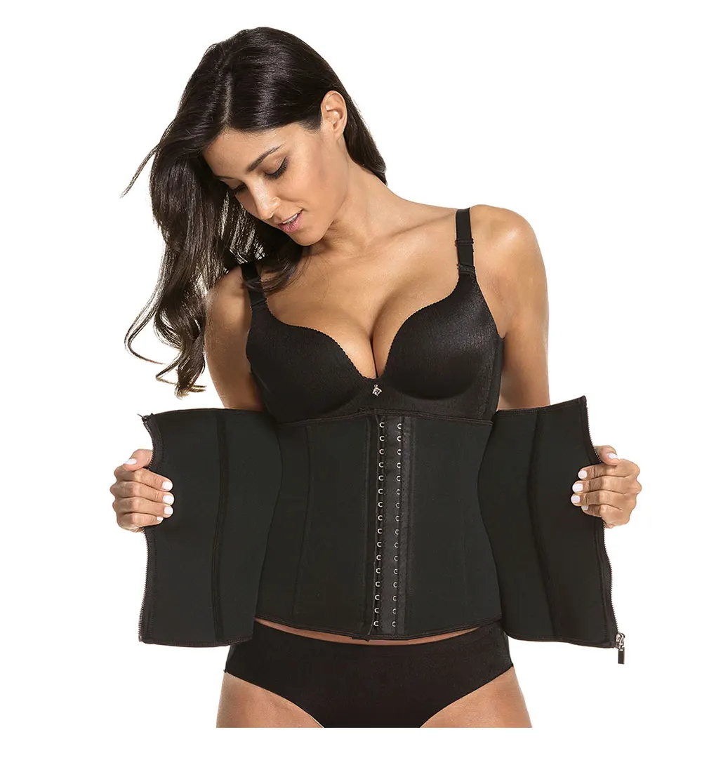 NB1455_01 Atbuty Neoprene Hot Waist Trainer Steel Bones Sweat Body Shaper Hooks and Zipper Corset Keep Warm Shapewear (10)