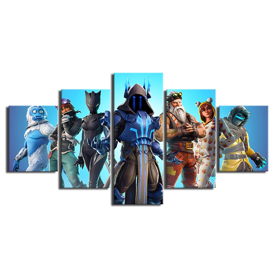 Home-Decoration-Canvas-Prints-Game-Figures-Painting-5-Pieces-Cartoon-Pop-Pictures-Modular-Living-Room-Wall (4)