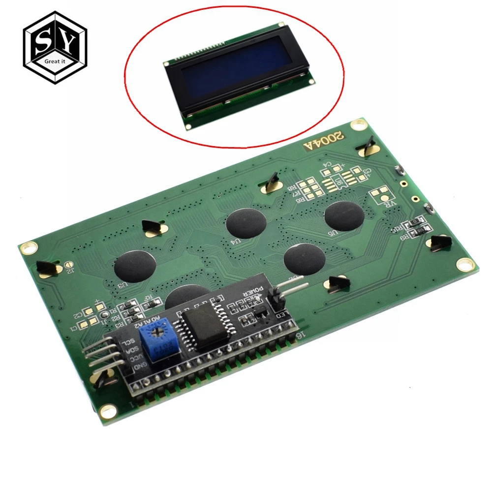 

1PCS LCD2004+I2C 2004 20x4 2004A blue screen HD44780 Character LCD /w IIC/I2C Serial Interface Adapter Module For Arduino Module