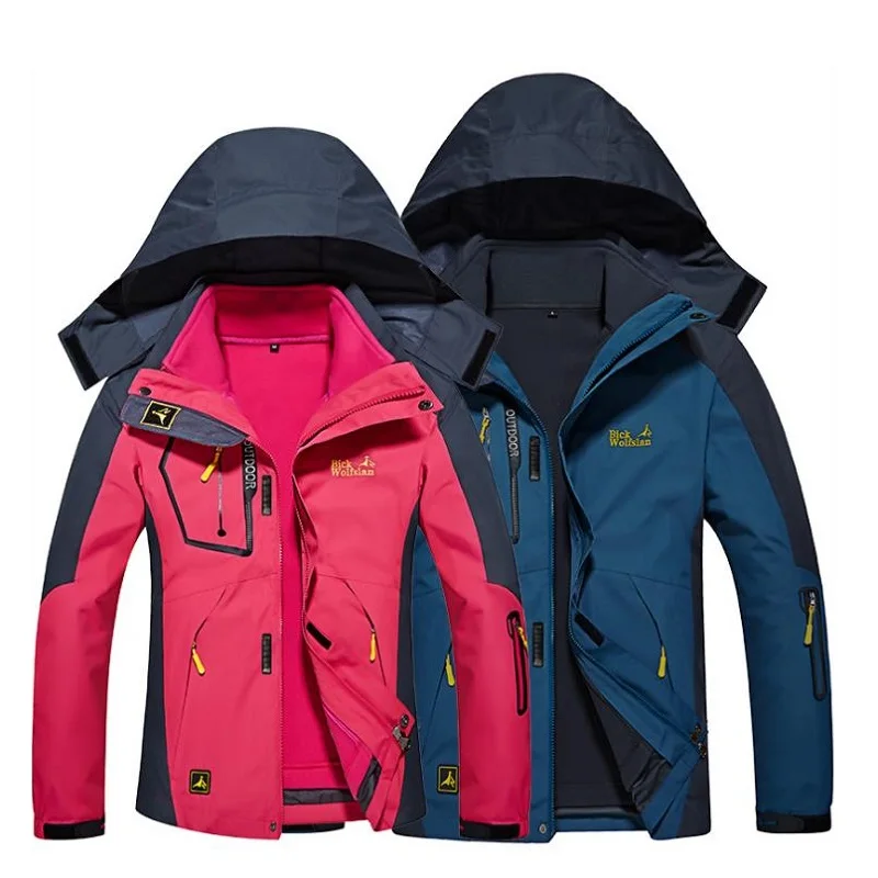 

Winter Camping Hiking Clothing Men Women Waterproof Fleece Jackets Climbing Rain Coats Outdoor Ski Sport Jacket Large size M-8XL