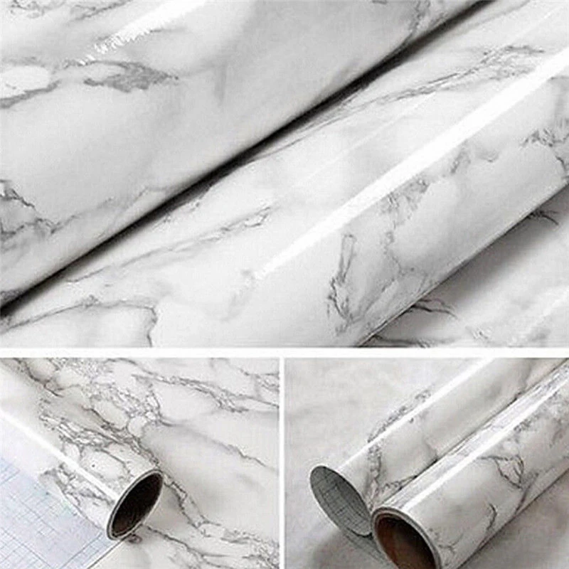 1 x Self Adhesive Marble Effect Contact Paper Film Wall Covering Peel-Stick Decor