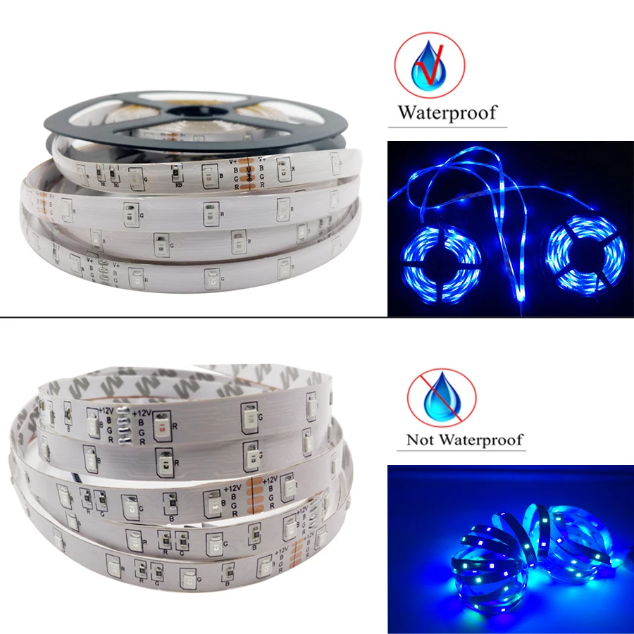 СВЕТОДИОДНАЯ лента SMD 2835 RGB Светодиодная 5 м 10 гибкая световая 3528 диод DC12V +