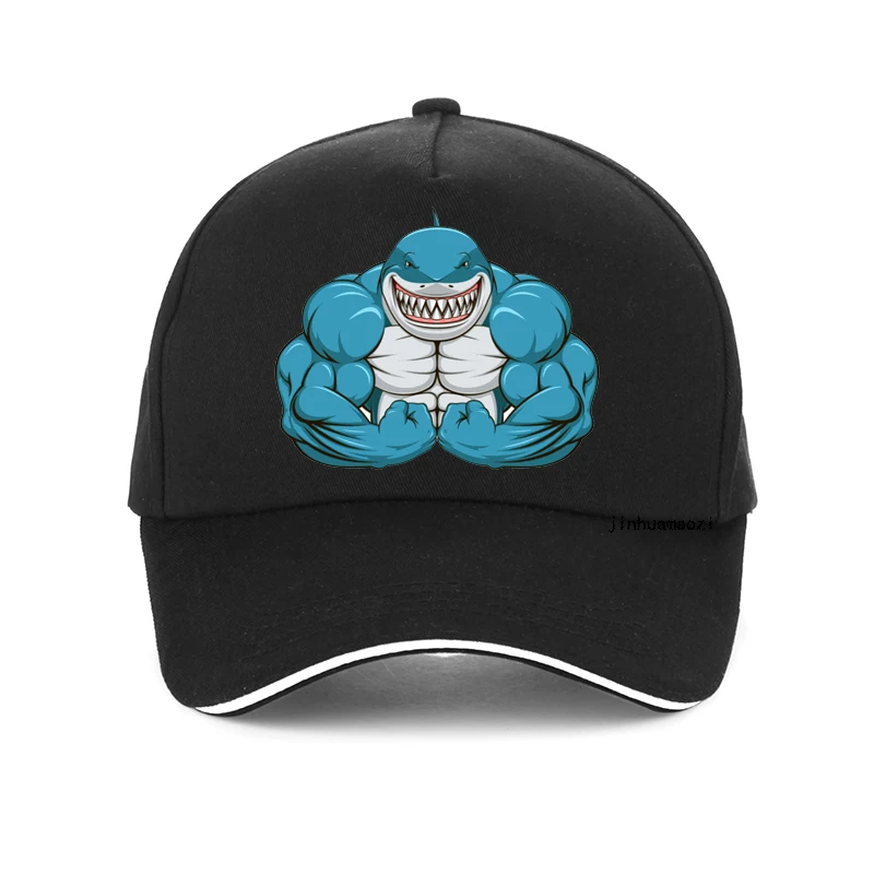 

Hot sale Fashion Bodybuilding cap Men women Muscle Sharks Baseball cap Cartoon Dad hat adjustable snapback gorra hombre