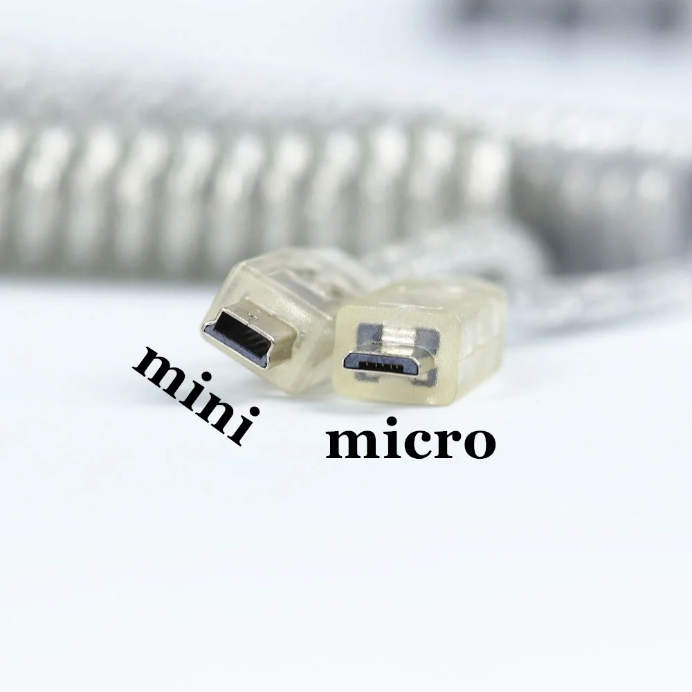 무료 배송 LINDY USB 코일 케이블 와이어 기계식 키보드 USB 케이블 GH60 GK61 GK64 ANNE PRO2 용 미니 B 마이크로 타입-c 포트