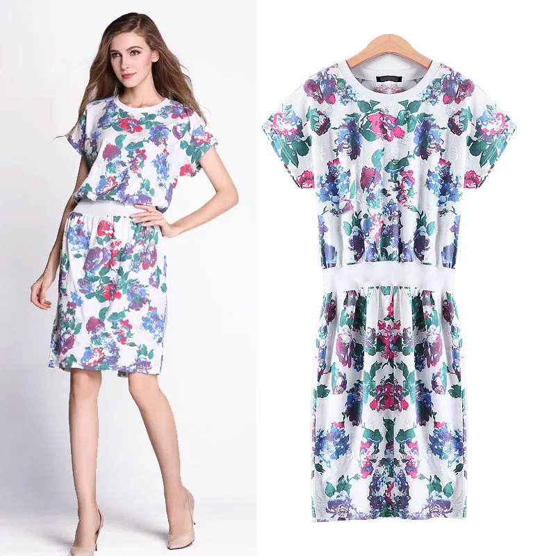 short sleeve casual cotton dressesimage
