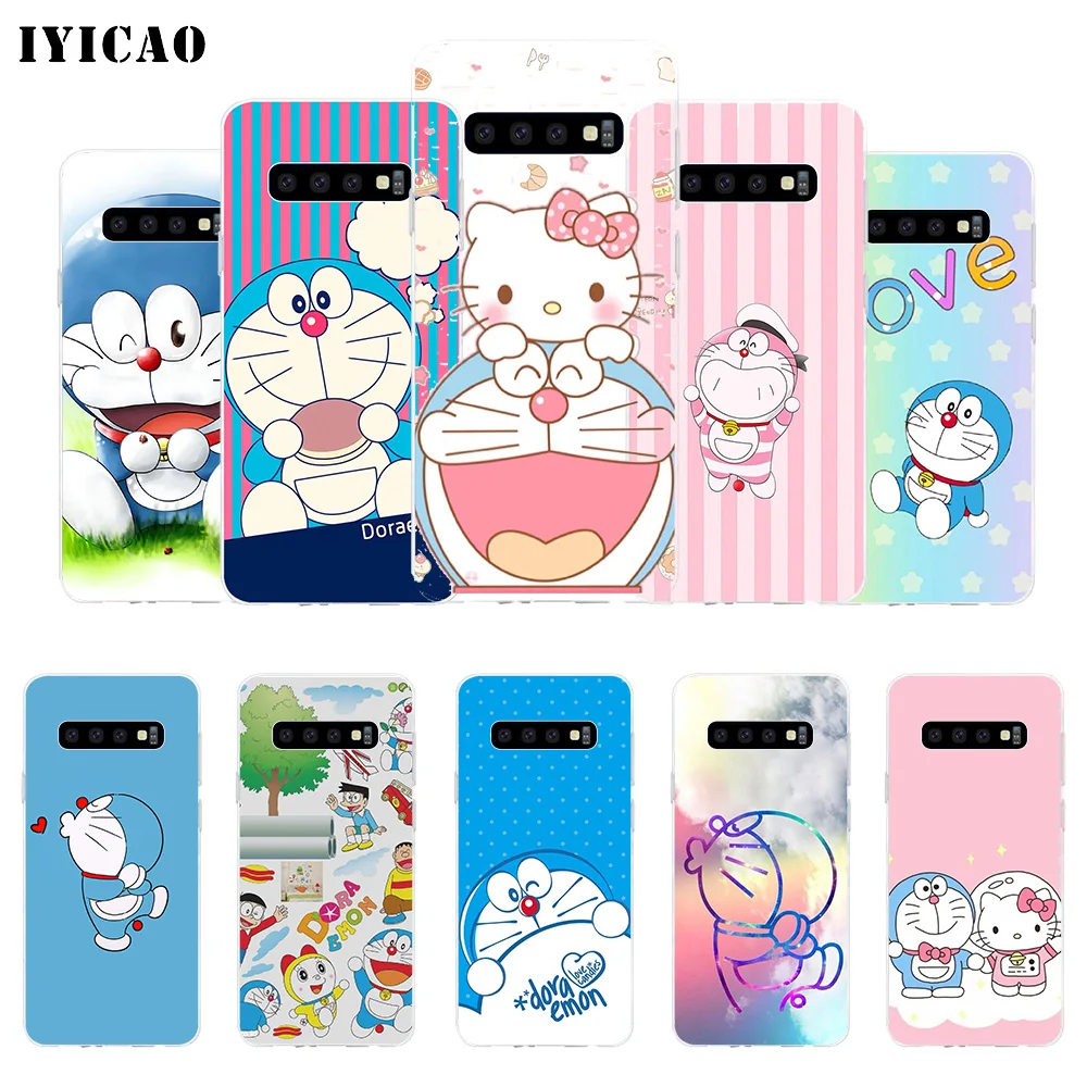IYICAO Doraemon мягкий силиконовый чехол для телефона Samsung Galaxy S10e S10 S9 S8 Plus S7 Edge TPU