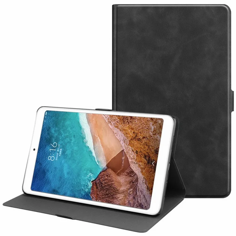 Чехол для Xiaomi mi Pad 4 Plus 10," Tablet PC Smart чехол-книжка Funda Tablet PU Складная подставка кожаный футляр Оболочка mi pad4 Plus - Цвет: Черный