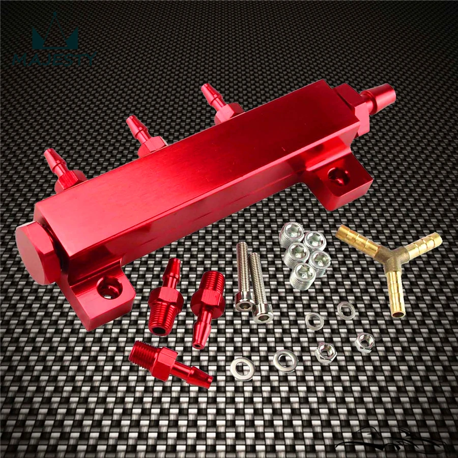 JDM ALUMINUM TURBO WASTEGATE BOOST VACUUM INTAKE MANIFOLD 6 PORT 1/8