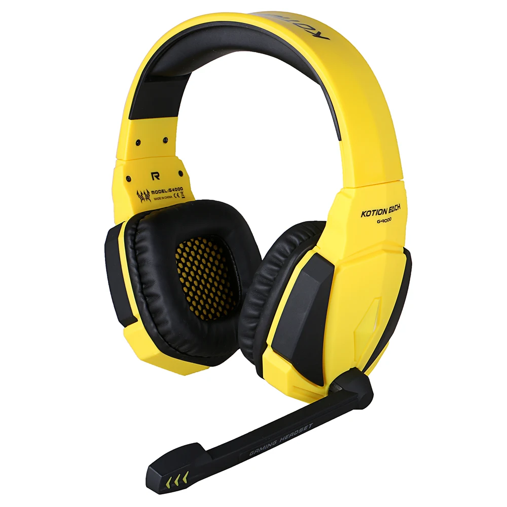 

KOTION EACH G4000 Gaming Headphone USB Stereo Headband Headset w/ Mic Volume Control LED Light Wired Headphones for PSP PC Game