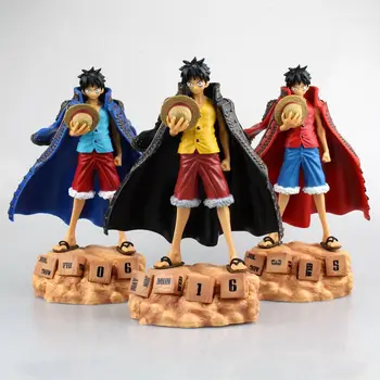 

Huong 3 Colors Anime One Piece 20CM Monkey D Luffy Eternal Calendar PVC Action Figure Collectible Model Toys