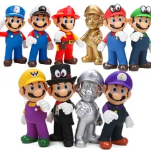13 см Фигурки "Супер Марио" игрушки Super Mario Bros Bowser Luigi Koopa Yoshi Mario Maker Odyssey ПВХ фигурка модель куклы игрушки
