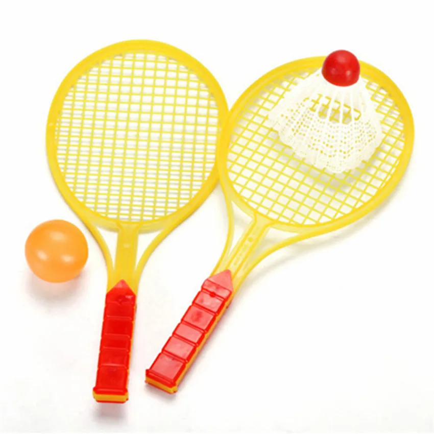 1 Set Novelty Child Dual Badminton Tennis Racket Baby Bed Toy
