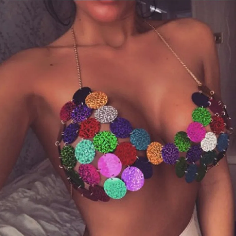 

Women's Sequin Bikini Push Up Bra Bikini Sparkle Glitter Shiny Bra Top Swimwear Swimsuit NEW