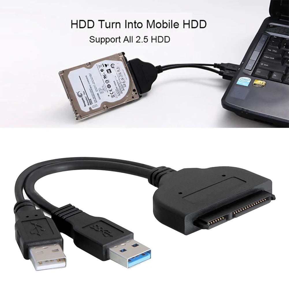 USB 3 0 Male to SATA 22Pin Female Cable Adapter для 2 5 &quotSATA жесткого диска HDD Высокоскоростной шнур