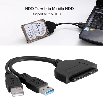 

USB 3.0 Male to SATA 22Pin Female Cable Adapter for 2.5" SATA Hard Disk Driver HDD USB High Speed Power Cord Wire Connecter Line