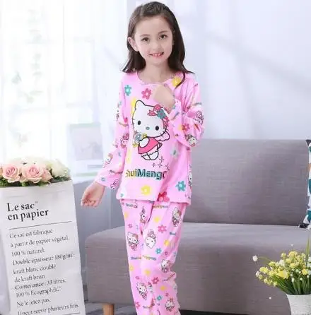 Girls Boys Pajamas Enfant Children Clothes Cotton Cartoon Long Sleeve Pyjamas Kids 2 Pcs Sets Sleepwear Nightwear Underwear - Color: style 21