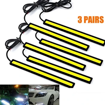 

6xSuper Bright COB White Car LED Lights for DRL Fog Driving Lamp Waterproof 12V Waterproof and abrasion resistant
