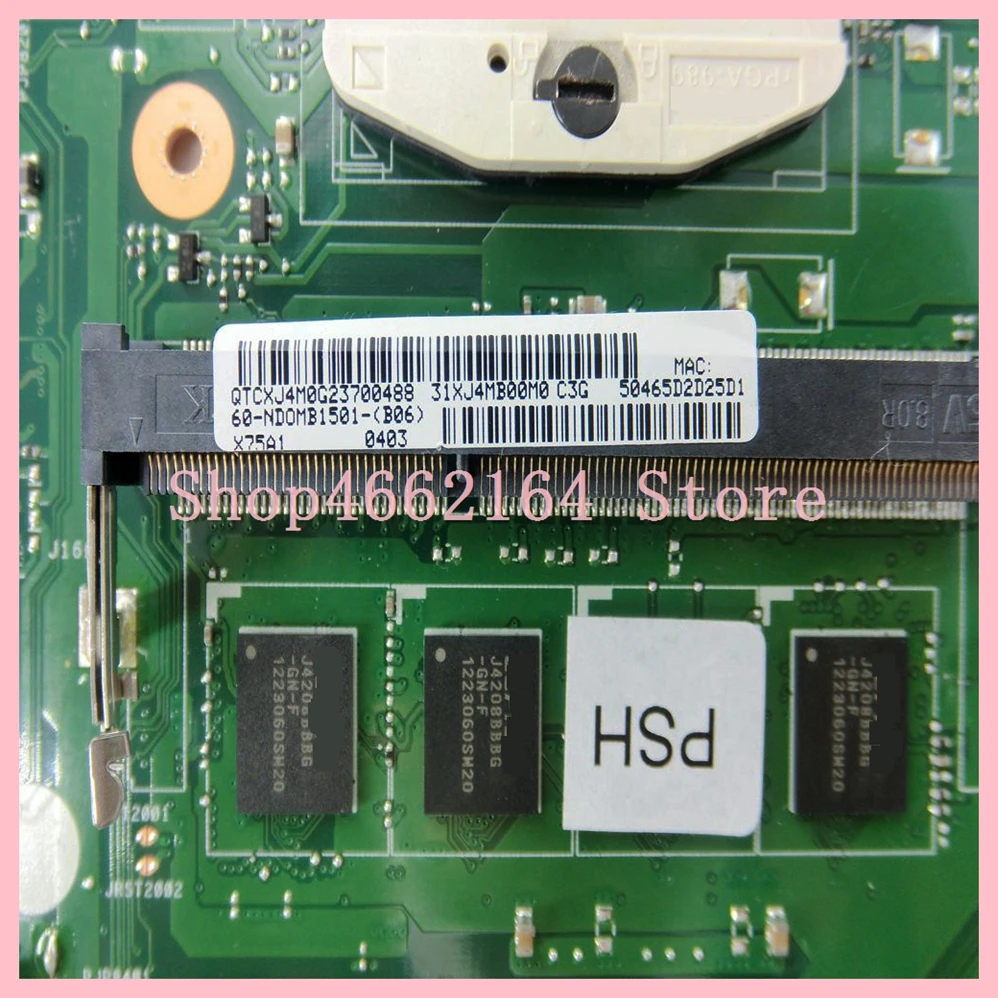  X75A Motherboard HM76 4GB RAM For ASUS X75VD R70V X75V X75VB X75VC laptop Motherboard X75A Motherbo