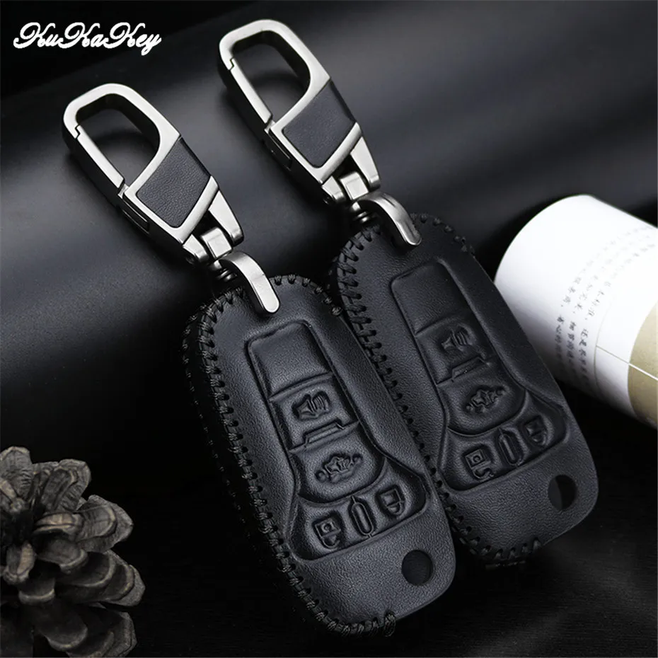Кожаный флип чехол для Ford Ka 2017 Focus Fiesta Fusion F150|fob cover|leather key fob holderkey holder |