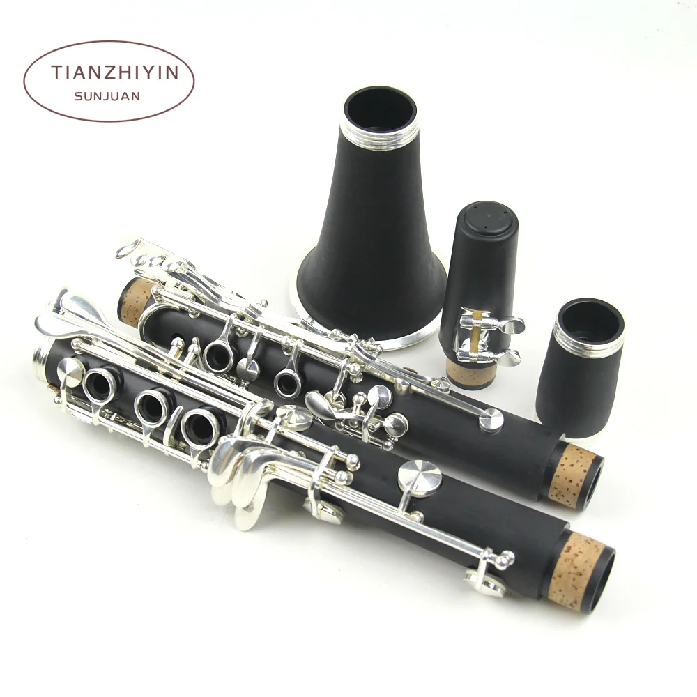 

Tianzhiyin New Professional Clarinet Ebonite Wood Nickel Plated Key Bb Key 17 key Case