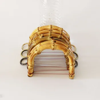 

10 pcs Per Lot Size 12 X9 CM Nature Color U Shape Bamboo Bag Handle With Fastern Obag Handles DIY Accessories Luggage Replacment