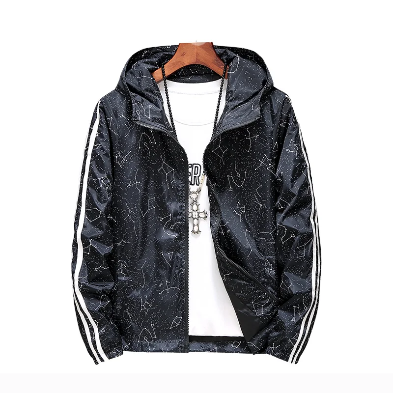 Jacket Men Windbreaker 2019 Spring Fashion Print Stripe Jacket Men Hooded Casual Jackets Male Jacket Coat Men Thin Coat Outwear Jacket Men Windbreaker 2019 Spring Fashion Print Stripe Jacket Men Hooded Casual Jackets Male Jacket Coat Men Thin Coat Outwear