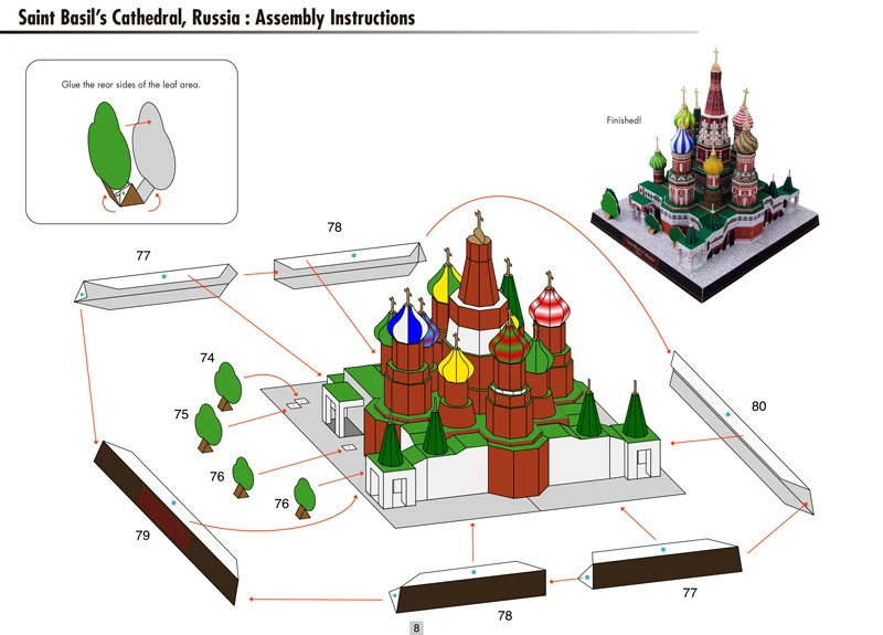 Собор Василия Блаженного Россия Ремесленная Бумажная модель 3D архитектурное здание DIY обучающие игрушки ручной работы для взрослых игра-головоломка