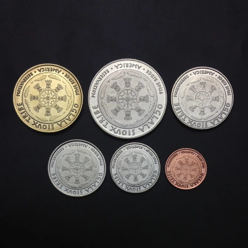 

6pcs American tribal tribe coin 100% original coin 2014 year Not circulated
