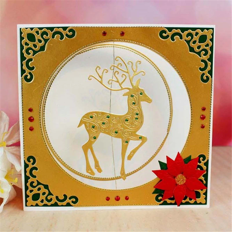 

Naifumodo Animal Deer Dies Scrapbooking Metal Cutting New for 2019 Christmas Crafts Dies Embossing Die Cuts Card Making Stencils