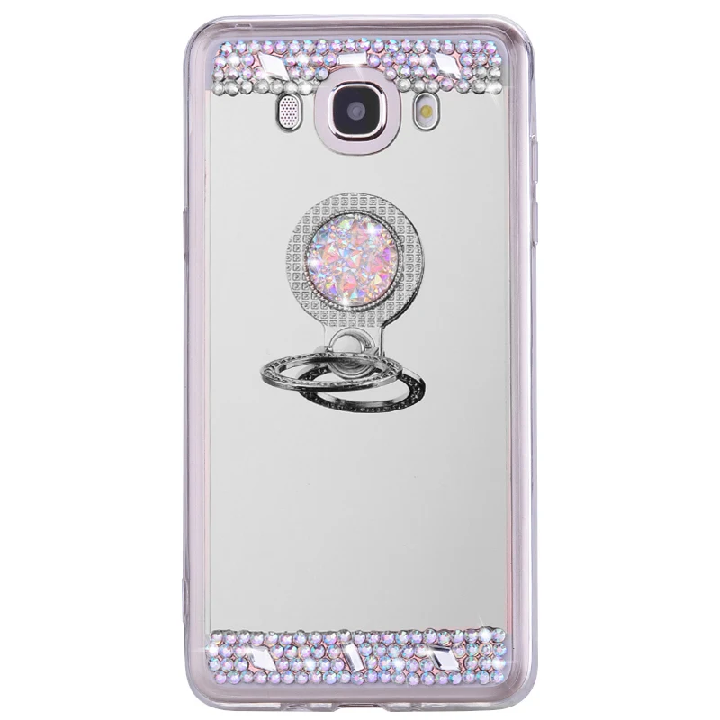 Блестящий чехол для Samsung A3 A5 A7 A8 J3 J5 J7 (2016) (2017) Версия ЕС Prime DIY Ring Stand мягкий TPU