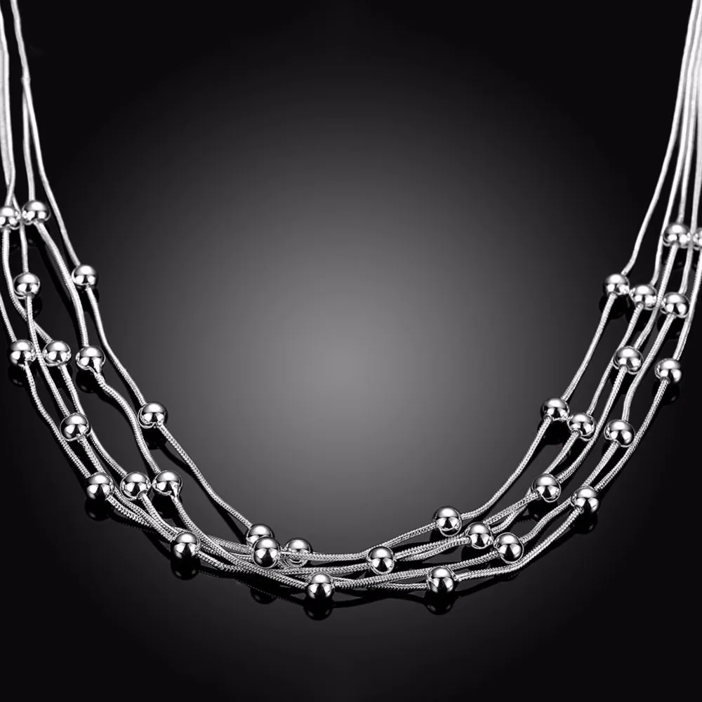 Free Shipping!!Wholesale 925 Sterling silver Necklaces & Pendants,925 jewelry silver,Filve Line