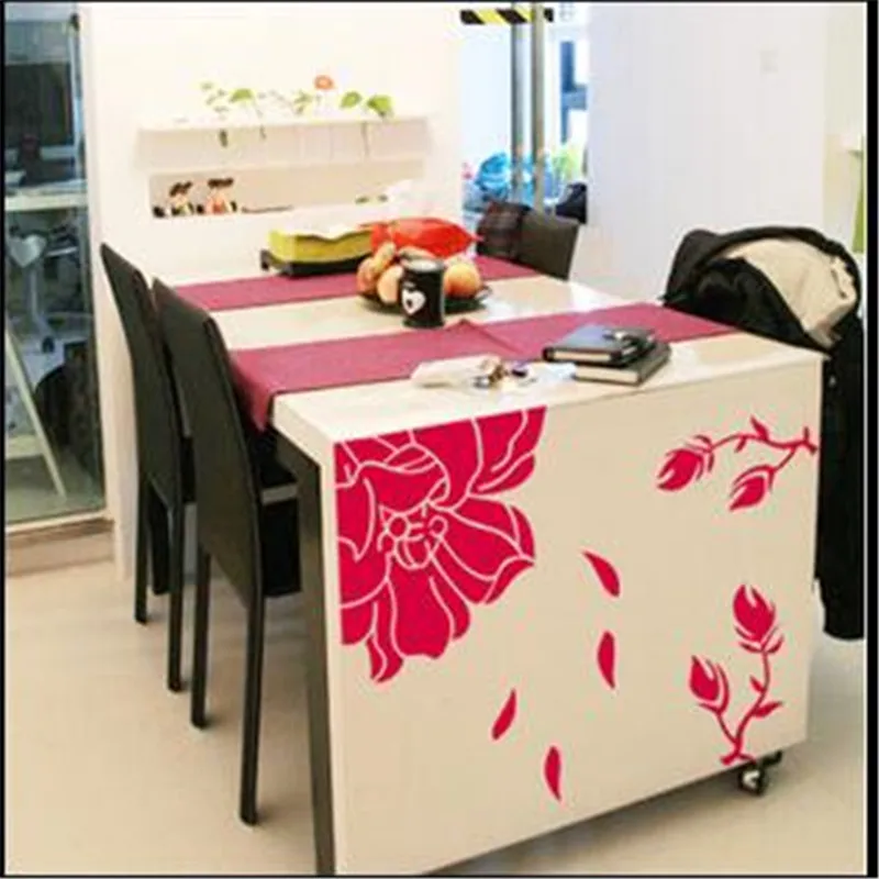 

1 sets magnolia wall flowers stickers refrigerator cabinet wall decoration stickers for desktop wallpapers free 3D STICKER