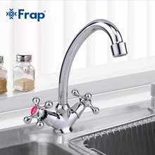 Frap Classic Style Kitchen Faucet Cold and Hot Water Mixer Tap Double Handle Torneira Cozinha 360 Degree Rotation F4908