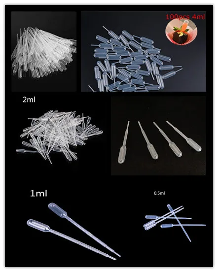 

100PCS Practical 0.2 0.5 1 2 3 4ml Transparent Pipettes Disposable safe Plastic Eye Dropper Transfer Graduated Pipettes