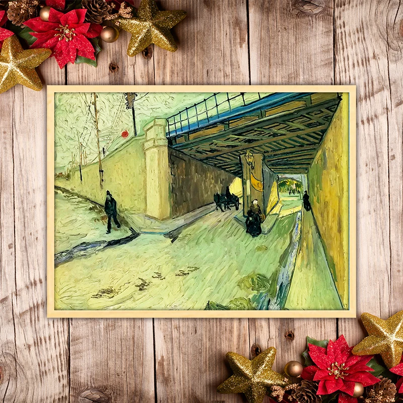 

Van Gogh the trinquetaille bridge over the rhone diy by numbers art paint impressionist paint adult decompress hand drawing