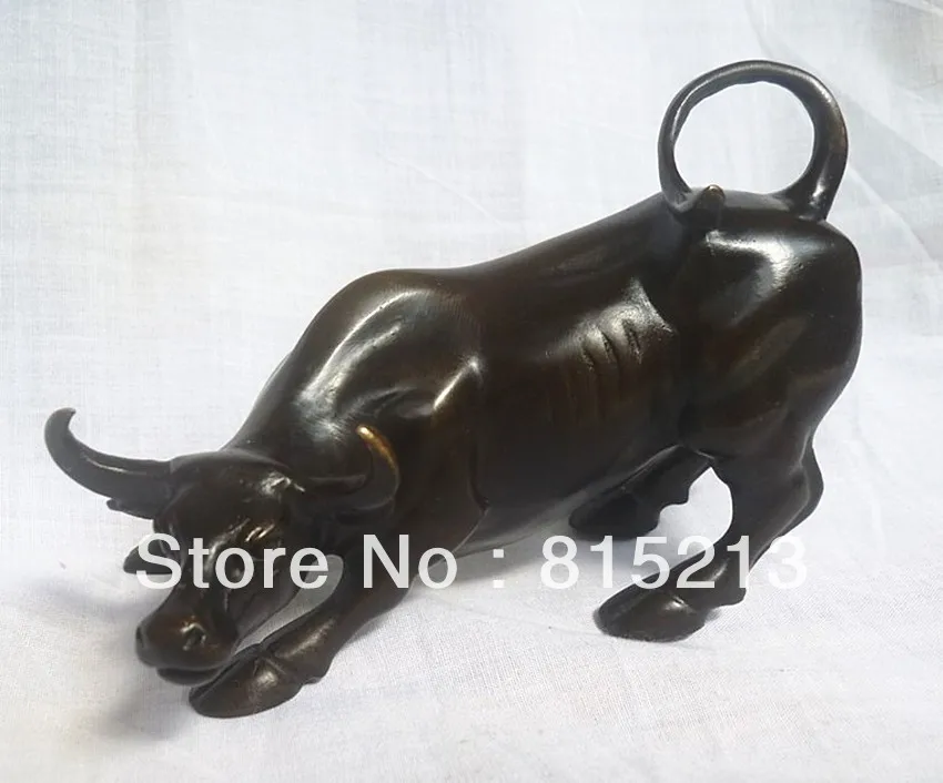 

wang 000152 Small Wall Street Bronze Fierce Bull OX Statue