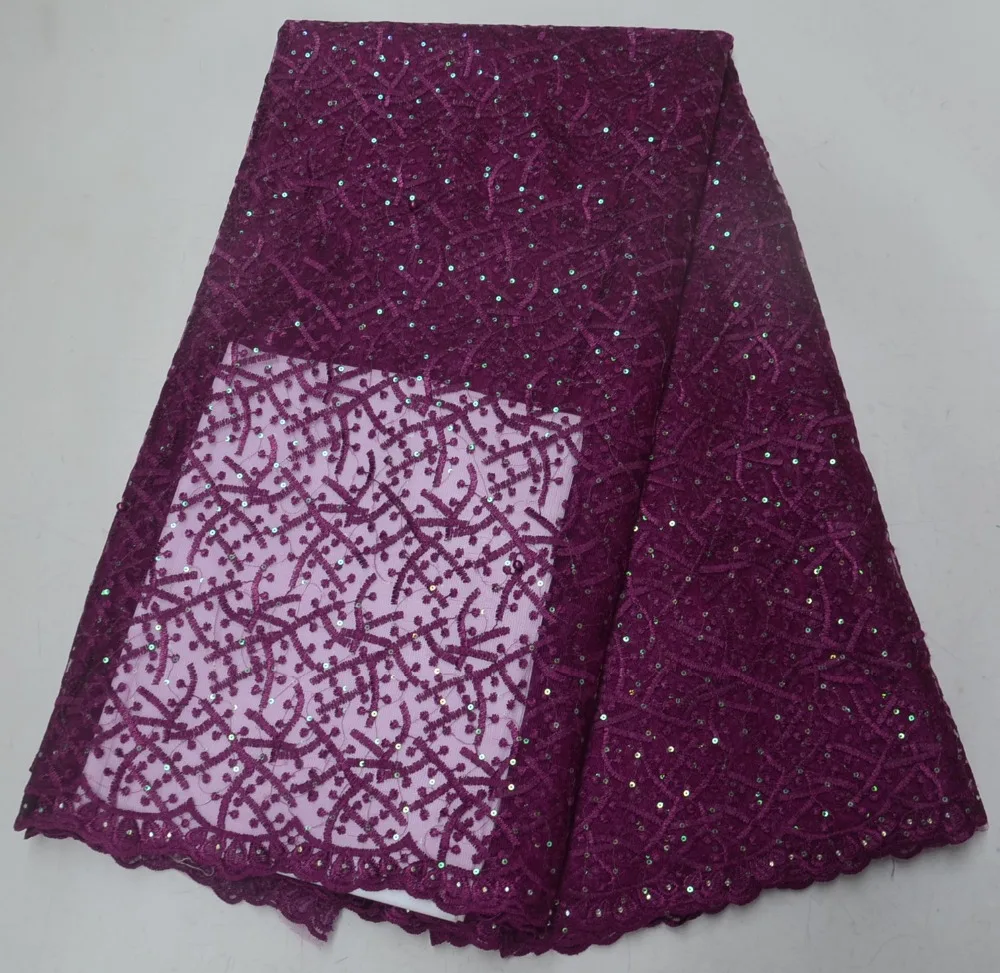 

Fashion 2019 African Nigerian Mesh Lace Fabrics with Stones Latest French Tulle Mesh Lace for Wedding Dress