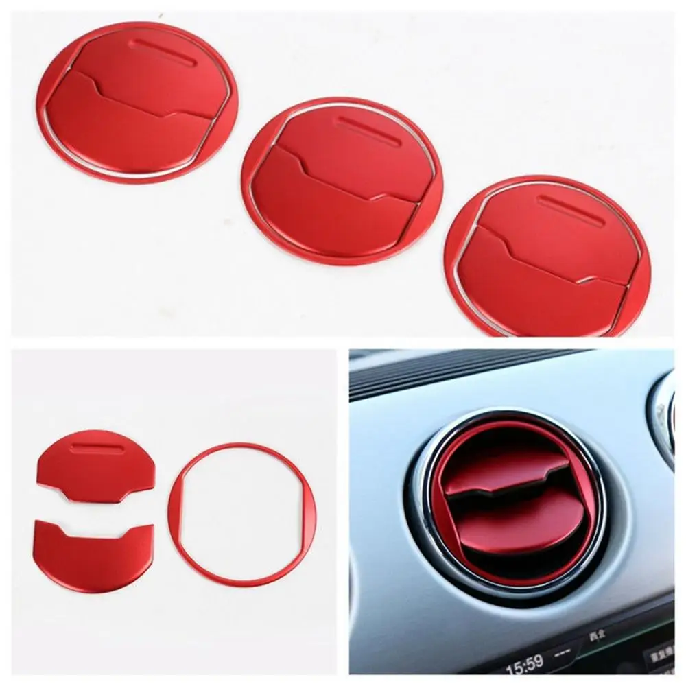 Areyourshop 9 PCS Dashboard Console Central Air Outlet Vent Cover Trim Red For Ford Mustang 2015+ Car Accessories Auto Parts | Автомобили