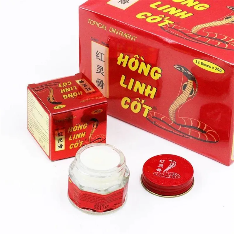 

Pain relief Vietnam tiger authentic Red Ling bone back pain plaster Ointment balm Headache Stomachache cold dizziness unguent A1