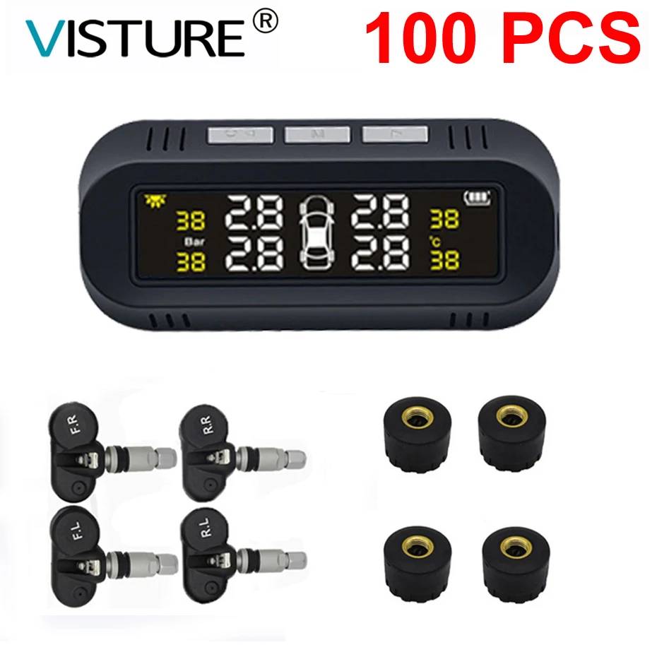 100 шт. в партии Visture Solar TPMS лобовое стекло Автомобильная сигнализация давления