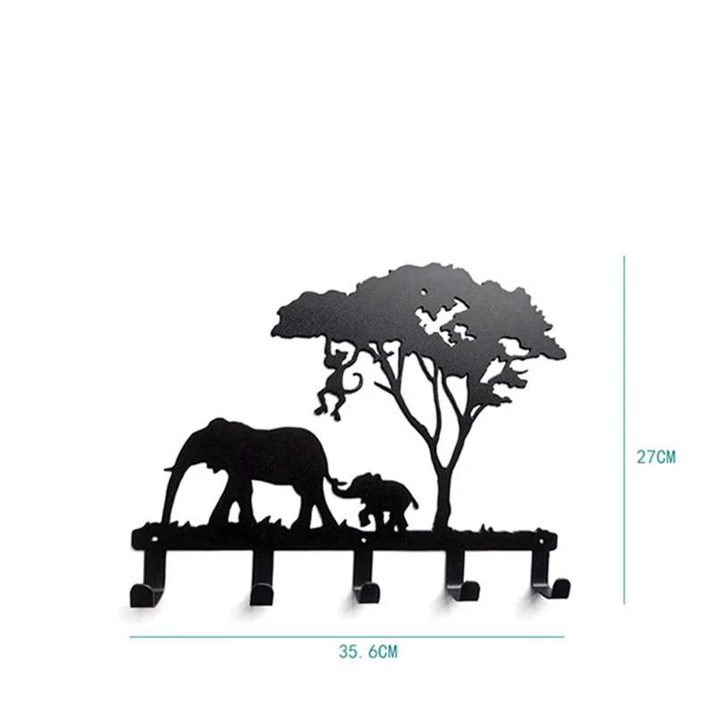  Unique Elephant Design Metal Robe Hook Decorative 5 Coat Hooks Hat/Bag/Clothes Kitchen Bathroom Wal - 32735959417