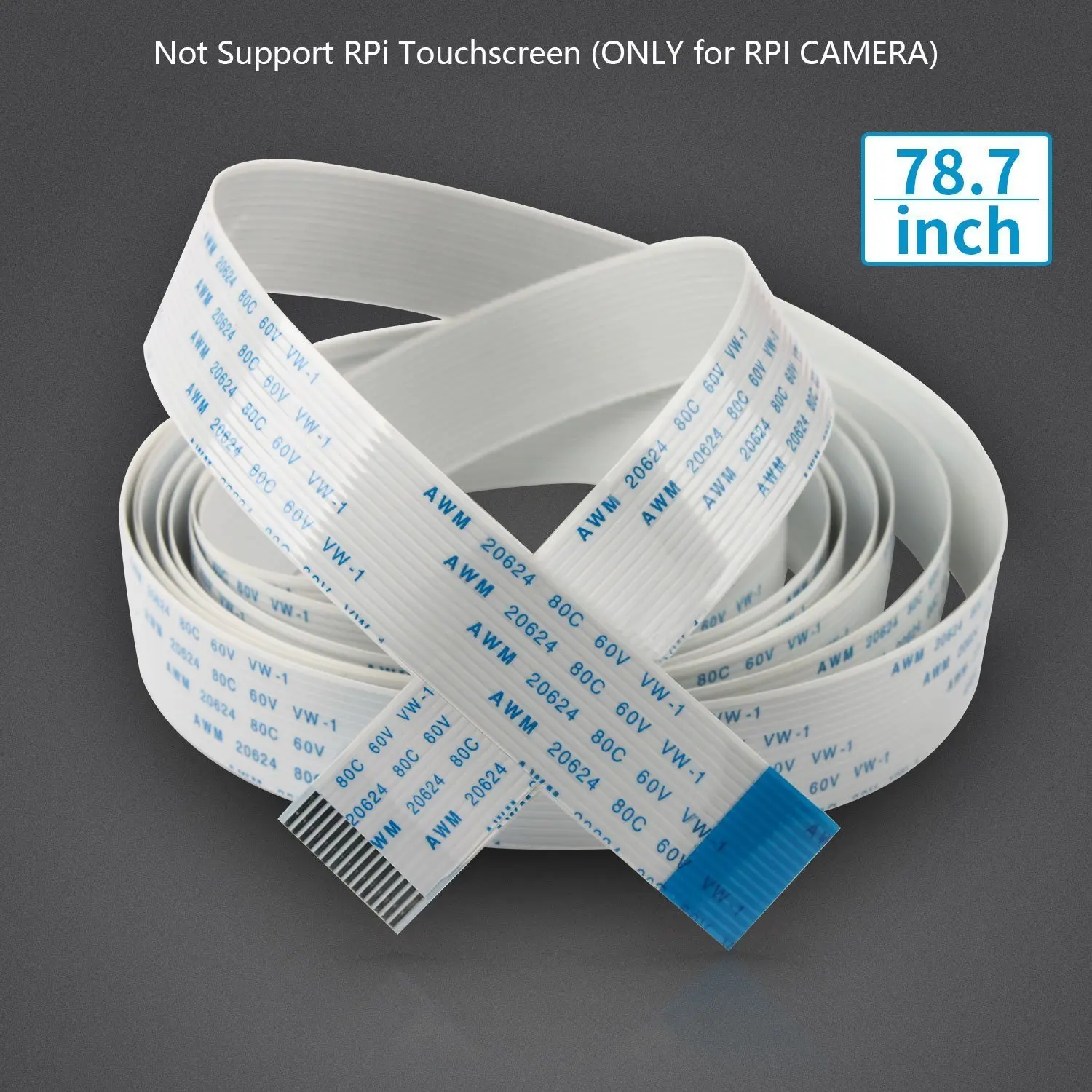 Flex Ribbon Cable For Raspberry Pi Camera 78" 200cm 15 Pin 1.0mm Pitch