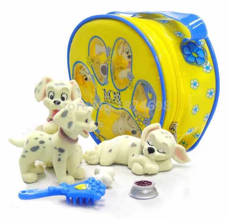 

New 101 Dalmations Dog Flocking Figure Set Cute Kids Toys Dolls for Girls Children Gifts
