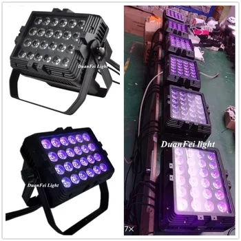 

10pcs High bright projector wash light ip65 led washer wall light rgbwauv 6in1 city color led 24*18w