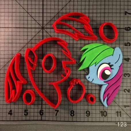 Лошадь 3D Печатный мультфильм ТВ персонаж печенье инструменты для печенья кухонные аксессуары набор резаков для печенья торты формочки - Цвет: Rainbow Dash 3 inch
