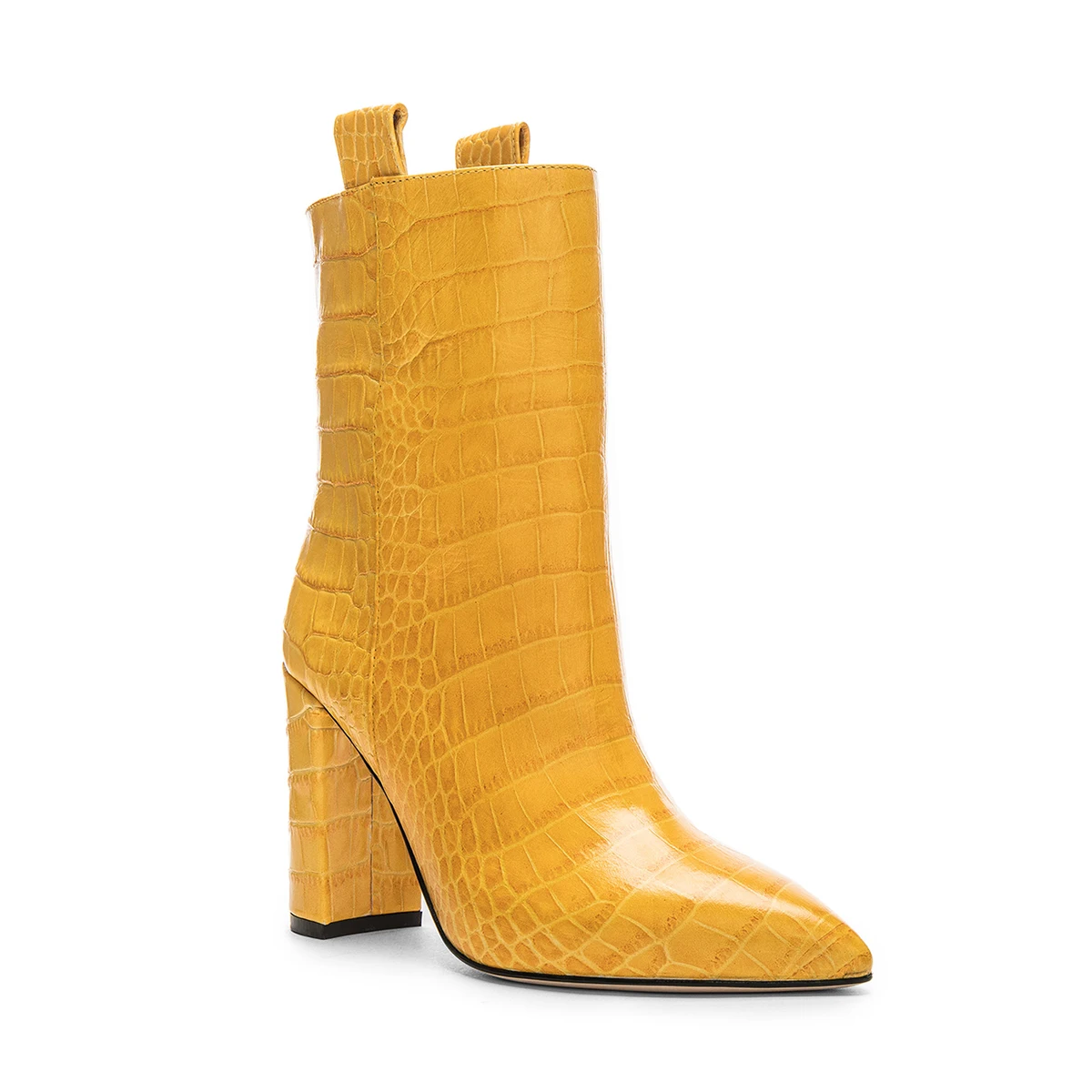 Aimirlly/Женская обувь; ботильоны на высоком каблуке с острым носком; женские зимние вечерние ботильоны из искусственной кожи с узором «крокодиловая кожа»; короткие ботинки