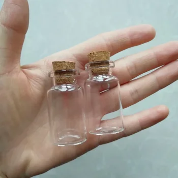 

100 X 10ml Clear Cork Glass Bottle 24*45mm 1/3oz Small Jar Container Wholesale