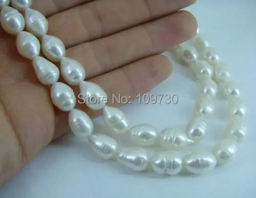 

Jewelr 003685 real beautiful akoya white baroque pearl necklace 34 inch