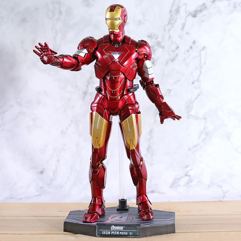 Movie The Avengers MMS 171 Iron Man Cartoon 1/6 Movable PVC Toy Action Figure Model Doll Gift with LED Light