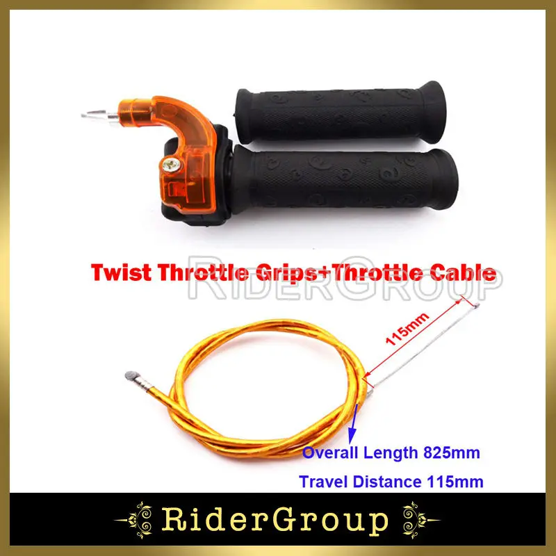 Throttle Twist Accelerator Grip Gold Throttle Cable For 43cc 47cc 49cc